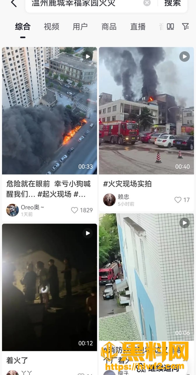 瓯鹿幸福家园救火视频