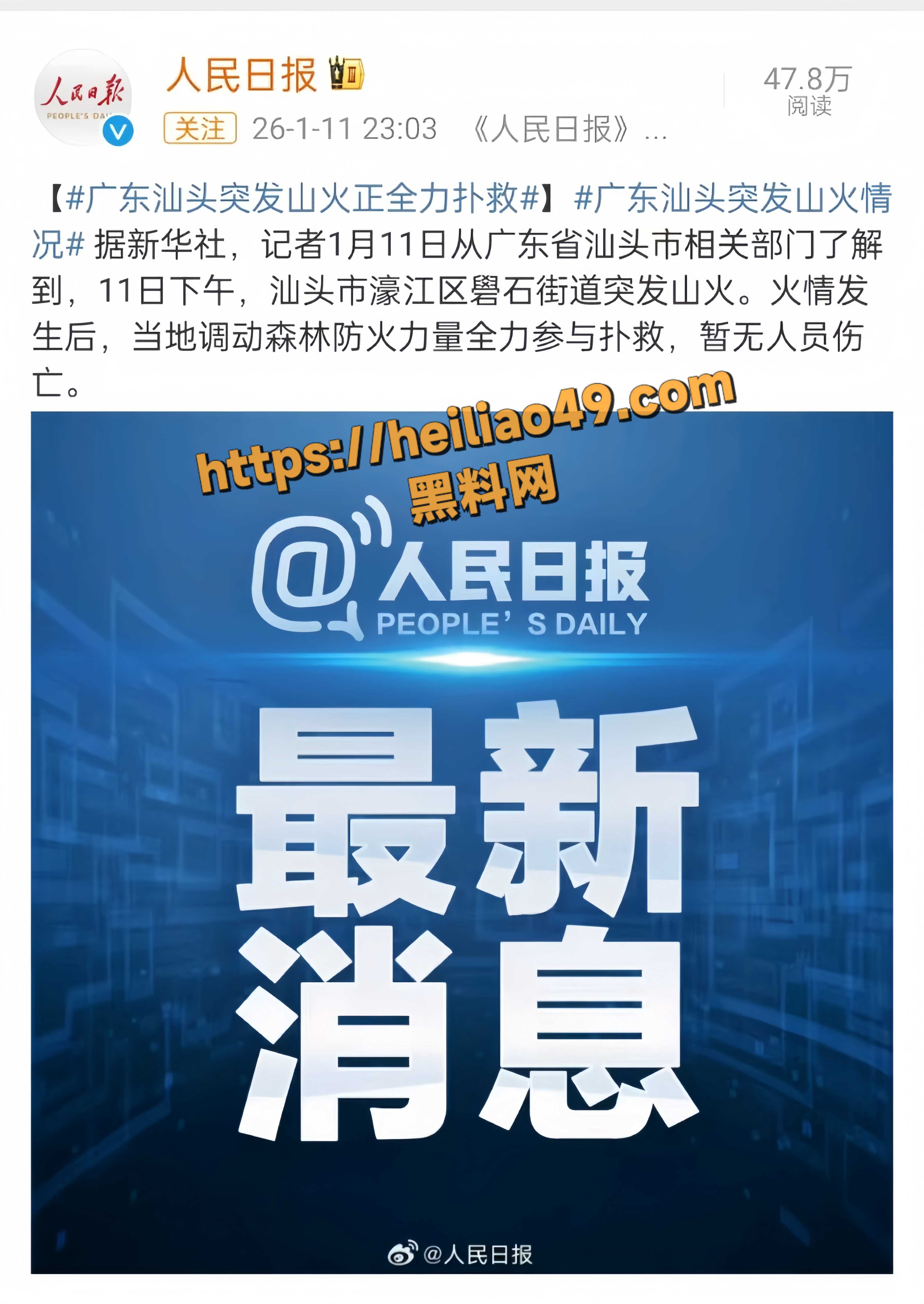 汕头市濠江区后山着火1
