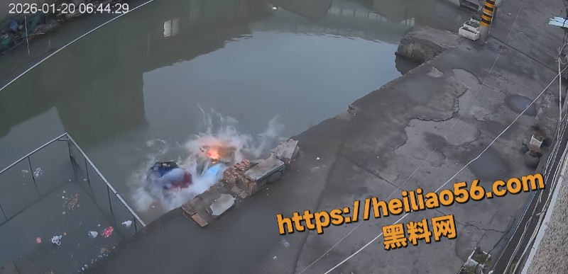 大姐骑电动落水现场视频3