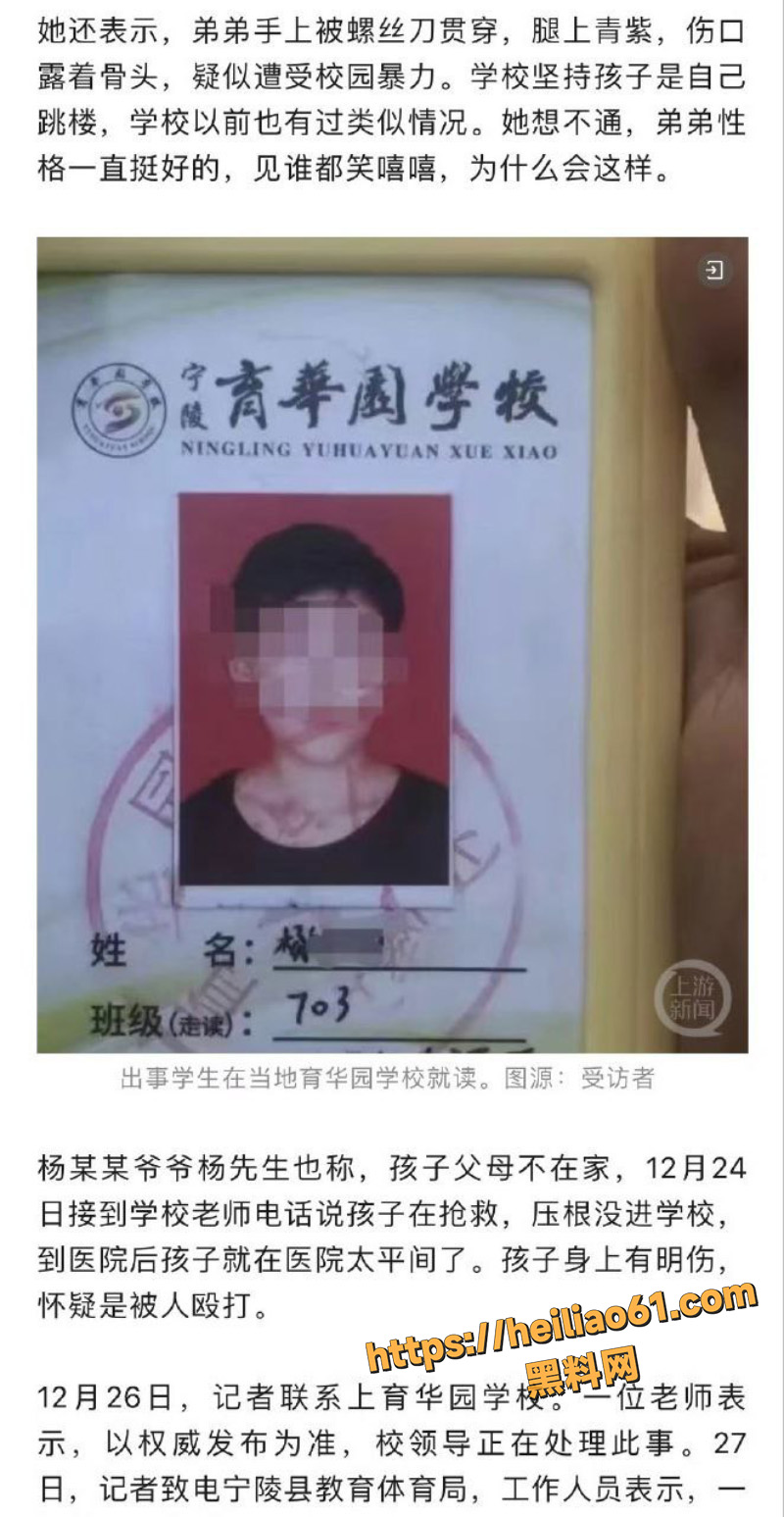 杨某某坠楼2