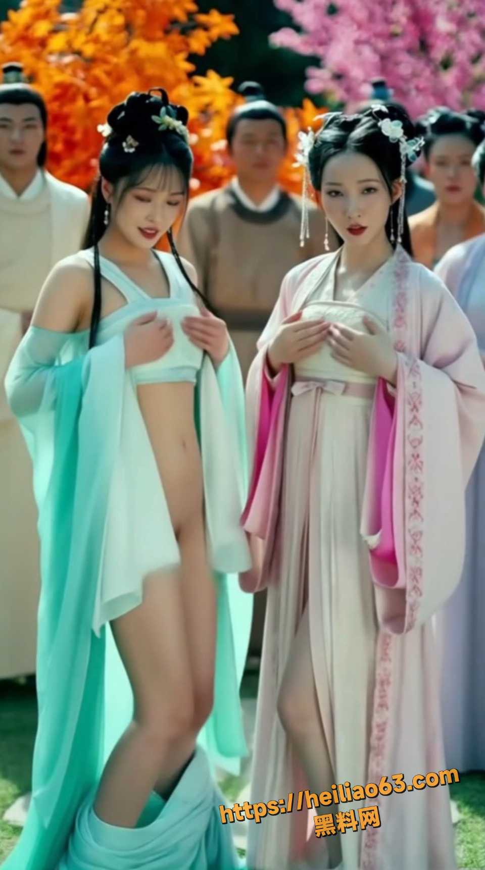 魔改古装红纱半透乱交场面4