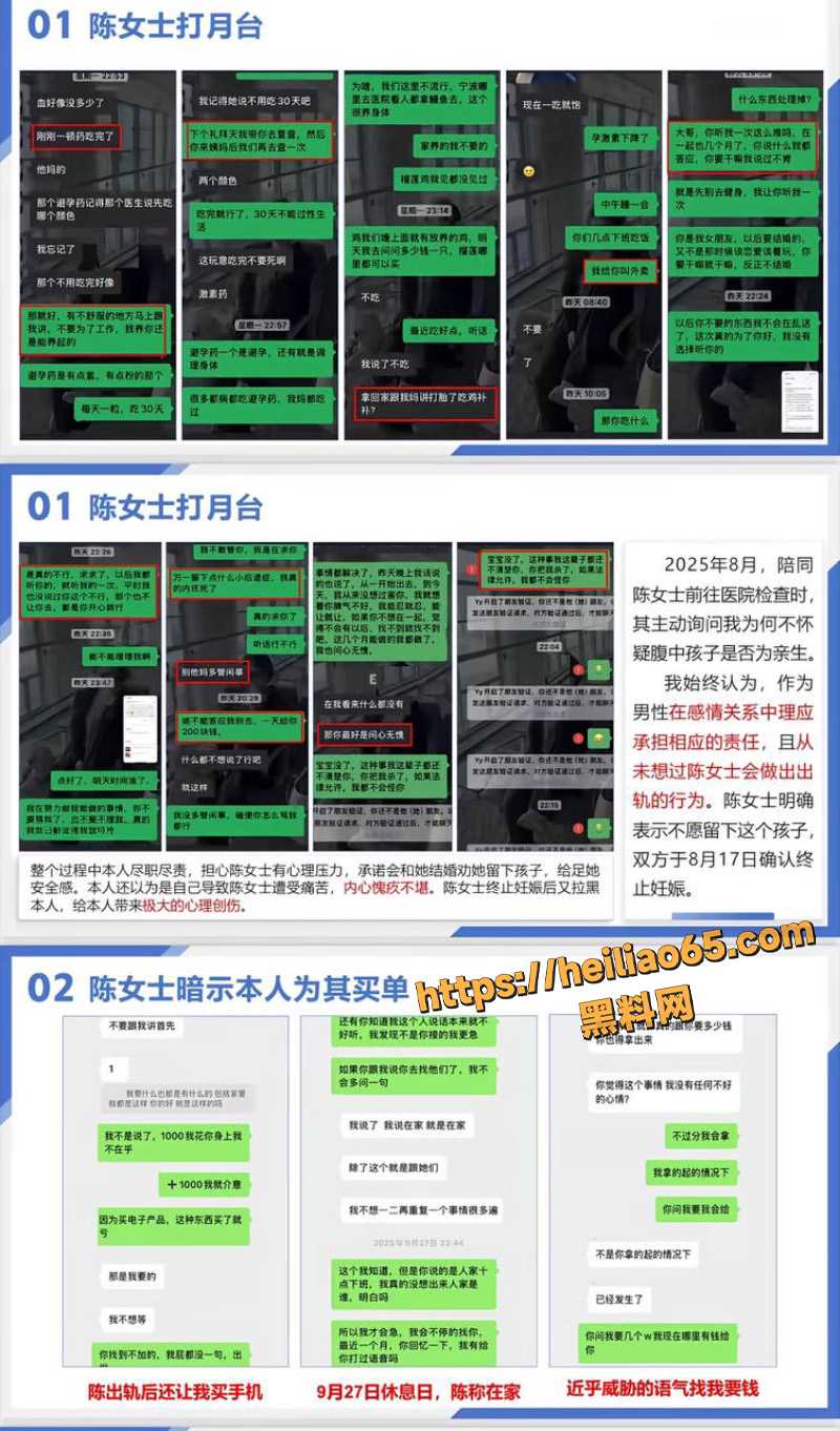 陈女士PUA索财聊天记录
