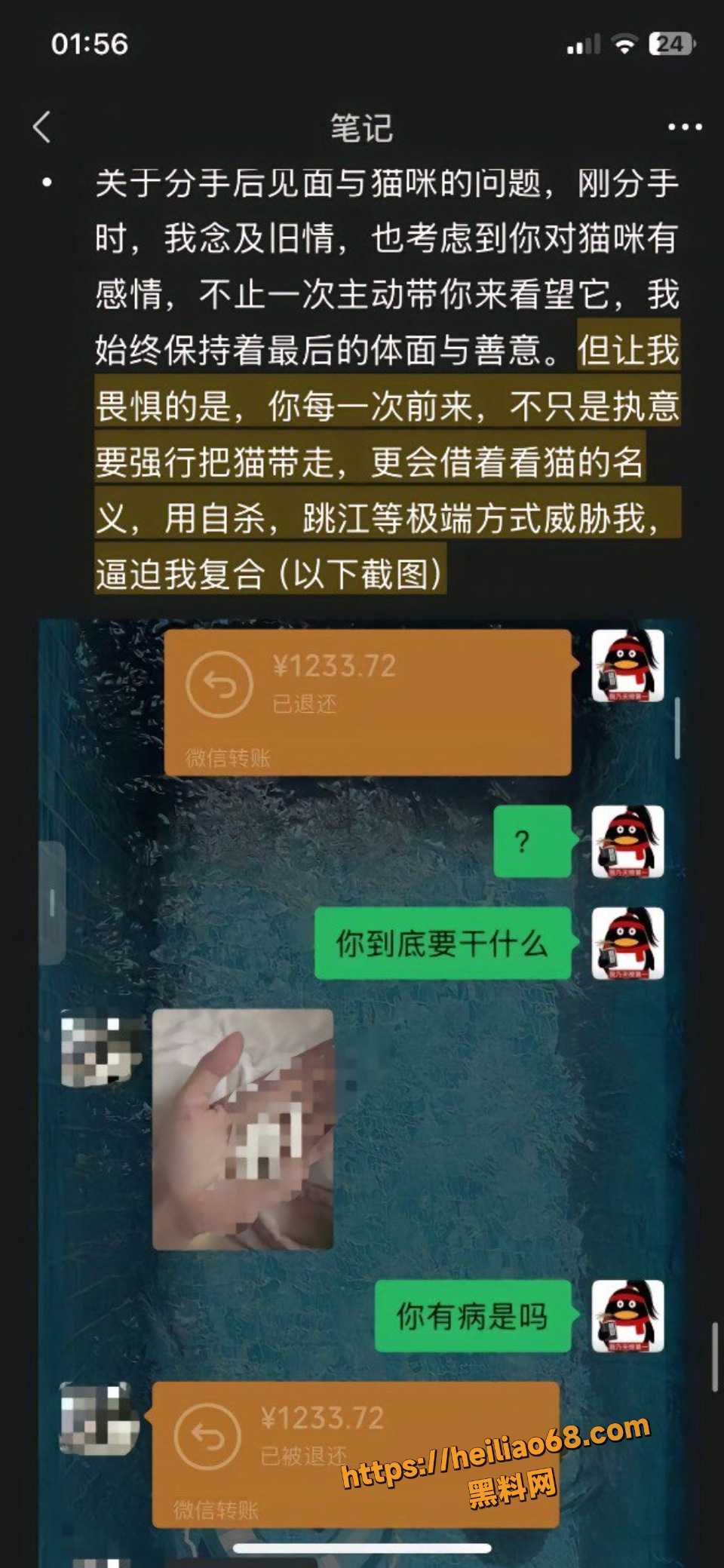 安凯尔分手后威胁前女友事件7