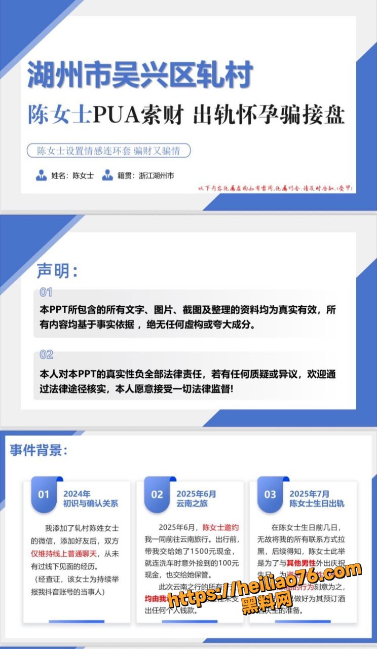 浙江陈女士被男友PPT曝光出轨3