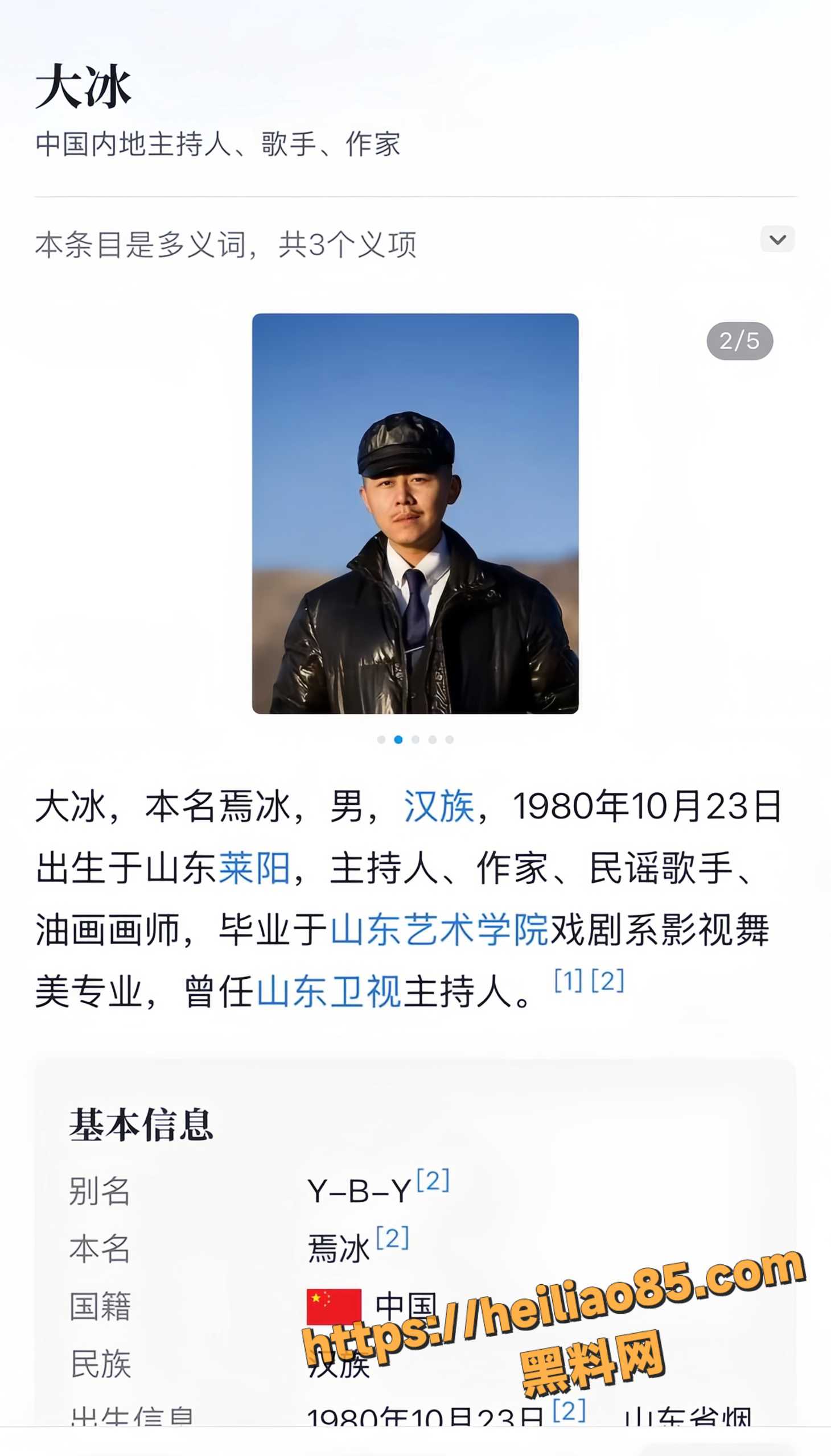 知名作家歌手主持人大冰1