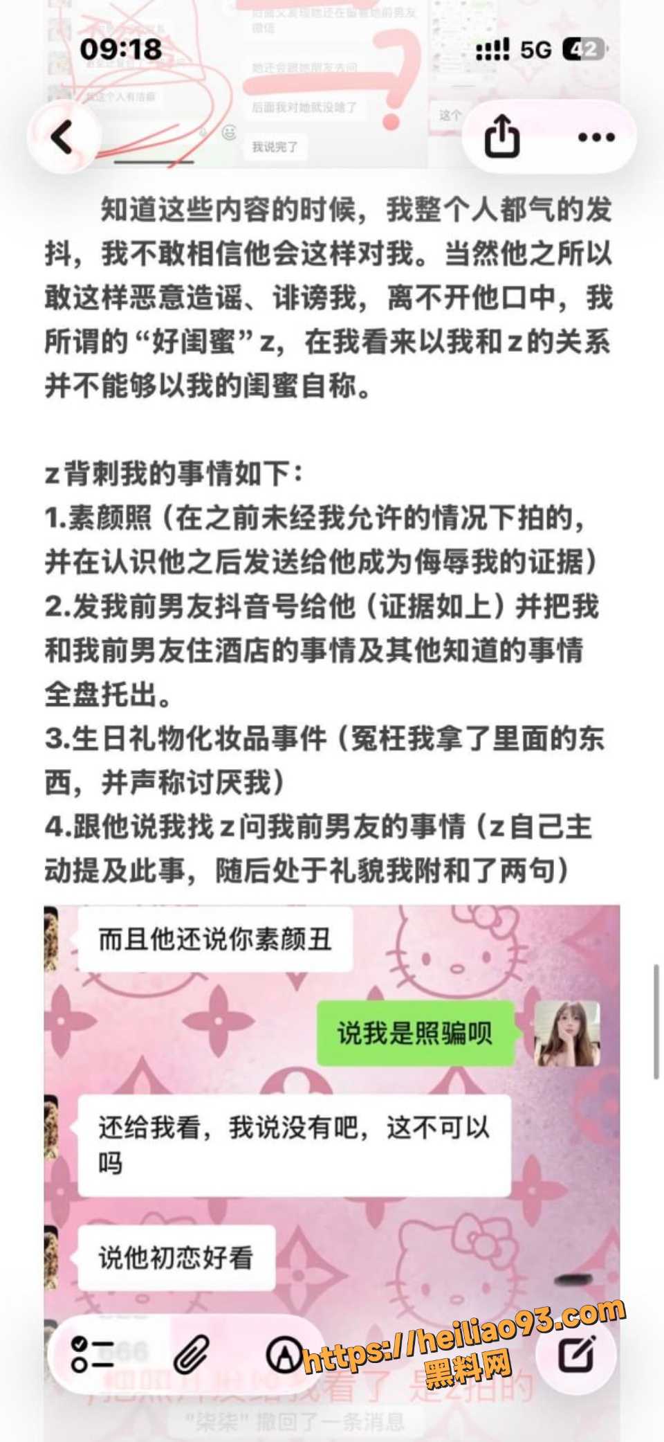 张天翼联合闺蜜恶毒抹黑事件5