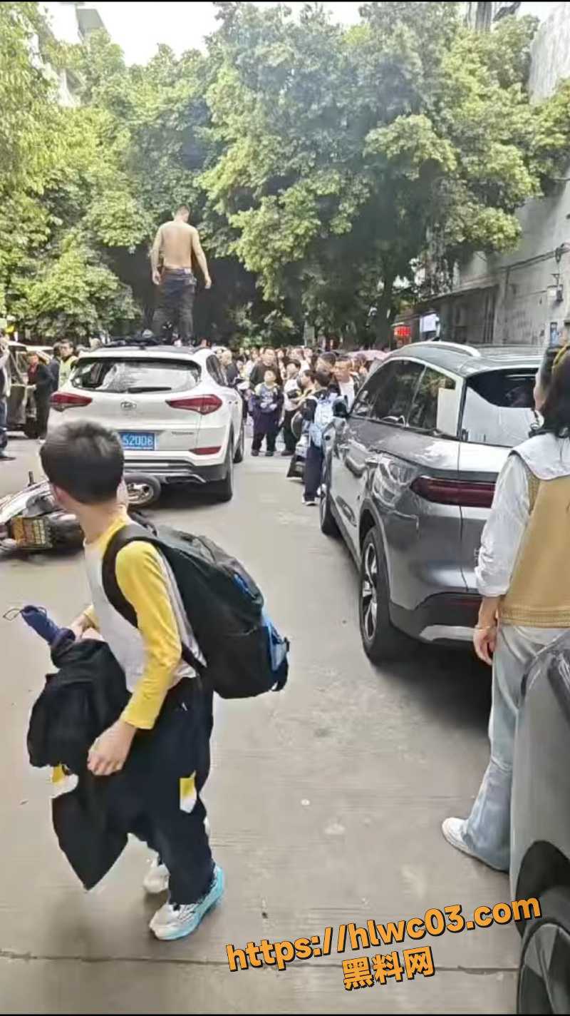 四川南充街头暴力砸车1