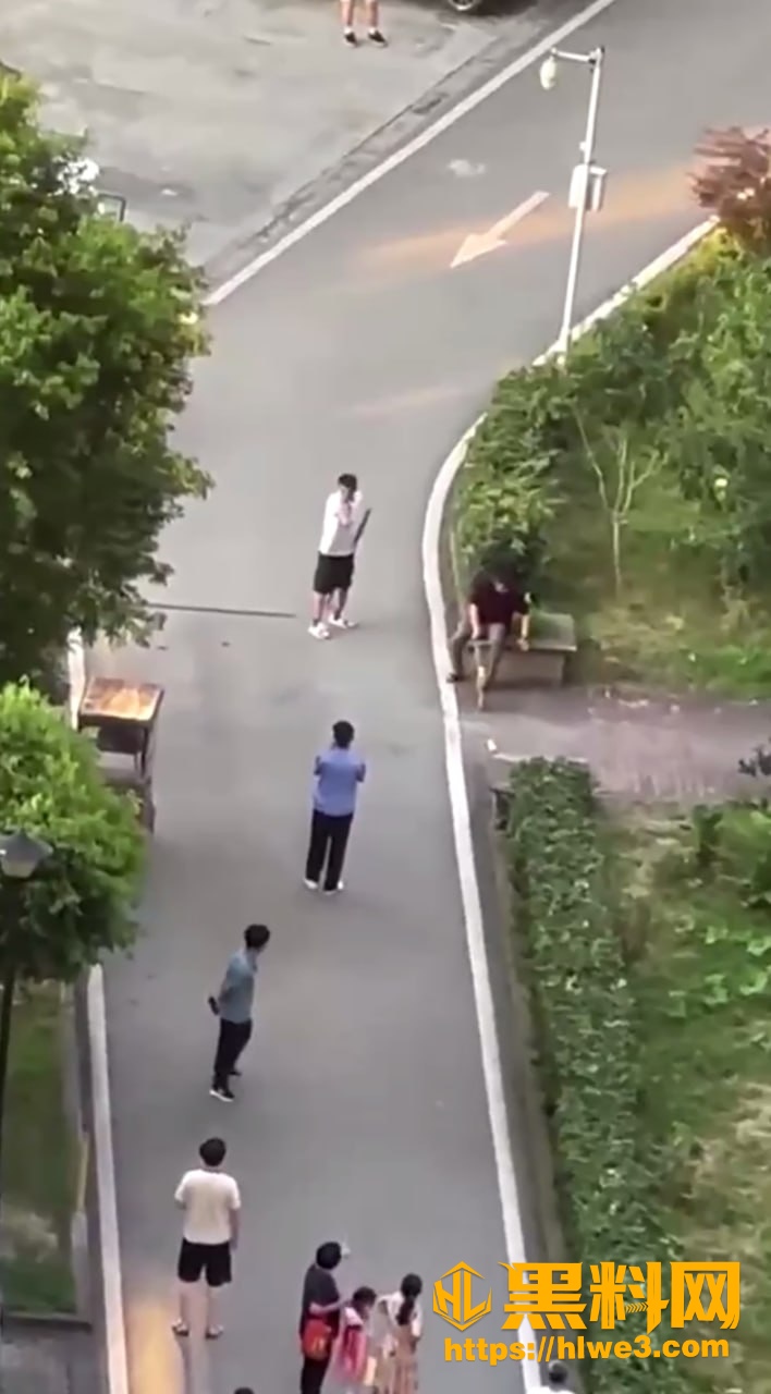 男生拿棍子攻击路人事件1