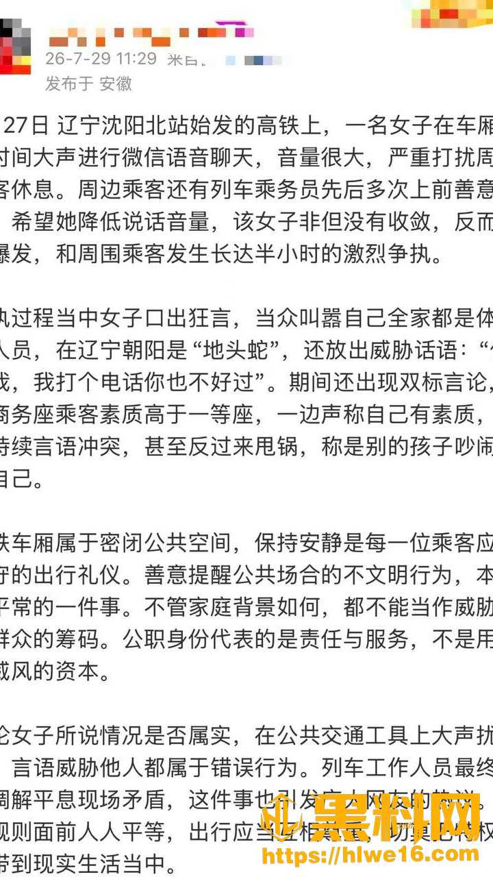 朝阳女子高铁叫嚣事件2